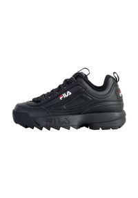 Tenisówki Fila Model Disruptor Low Kolor Czarny. Zapięcie: sznurówki. Kolor: czarny. Materiał: materiał, syntetyk, tkanina. Szerokość cholewki: normalna. Sport: turystyka piesza