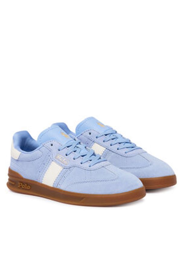 Polo Ralph Lauren Sneakersy 804956688011 Niebieski jasny. Kolor: niebieski. Materiał: skóra, zamsz