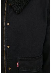 Levi's® - Levi's Kurtka jeansowa damska kolor czarny przejściowa oversize. Okazja: na spotkanie biznesowe. Kolor: czarny. Materiał: jeans. Styl: biznesowy