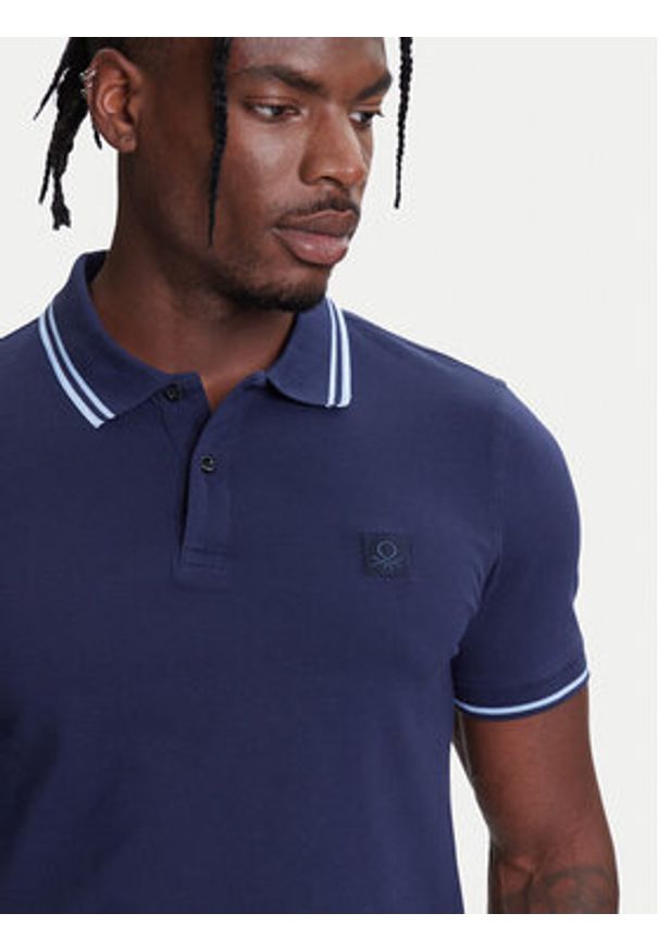 United Colors of Benetton - United Colors Of Benetton Polo 3F9HU302E Granatowy Regular Fit. Typ kołnierza: polo. Kolor: niebieski. Materiał: bawełna