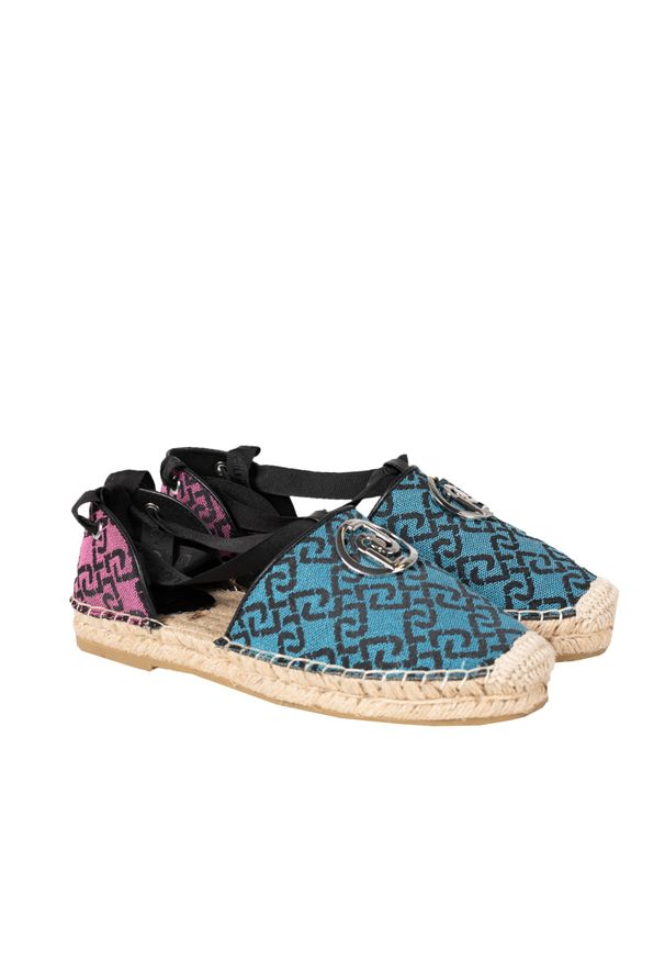Liu Jo Espadryle "Vera 02" | SA2277 TX021 | Kobieta | Niebieski, Różowy. Nosek buta: okrągły. Kolor: wielokolorowy, różowy, niebieski. Materiał: skóra, tkanina. Wzór: aplikacja. Sezon: lato. Styl: klasyczny, elegancki