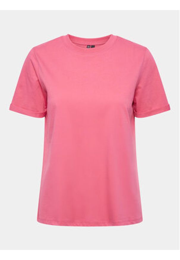Pieces T-Shirt Ria 17086970 Różowy Regular Fit. Kolor: różowy. Materiał: bawełna