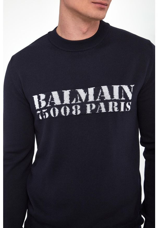 Balmain - Sweter męski wełniany BALMAIN. Materiał: wełna