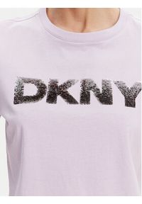 DKNY T-Shirt DP4T1035 Fioletowy Regular Fit. Kolor: fioletowy. Materiał: bawełna #5