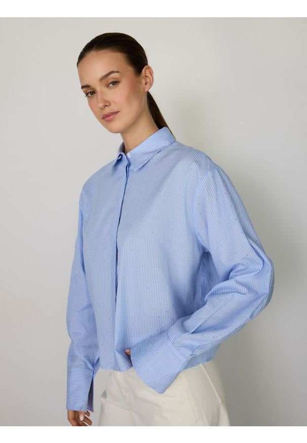 Reserved - Koszula z błyszczącymi aplikacjami - wielobarwny. Materiał: bawełna. Wzór: aplikacja