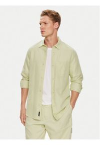 Calvin Klein Jeans Koszula J30J325172 Zielony Regular Fit. Kolor: zielony. Materiał: len