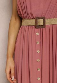 Renee - Różowa Sukienka Loraeshell. Kolor: różowy. Długość rękawa: na ramiączkach. Długość: maxi #5