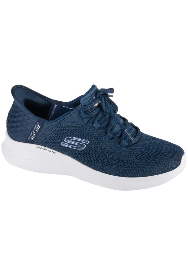 skechers - Buty sportowe Sneakersy damskie, Slip-Ins: Skech-Lite Pro - Natural Beauty. Kolor: niebieski. Materiał: materiał, syntetyk. Szerokość cholewki: normalna. Sport: turystyka piesza