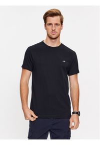 GANT - Gant T-Shirt Shield 2003185 Czarny Slim Fit. Kolor: czarny. Materiał: bawełna