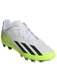 Adidas - Buty piłkarskie adidas X Crazyfast.4 FxG Jr IE1588 białe białe. Zapięcie: sznurówki. Kolor: biały. Materiał: syntetyk, guma. Sport: piłka nożna #4