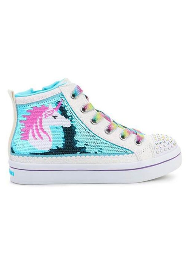 skechers - Buty do chodzenia dla dzieci Skechers Unicorn Surprise. Zapięcie: sznurówki. Kolor: wielokolorowy. Materiał: syntetyk, materiał. Szerokość cholewki: normalna. Sport: turystyka piesza