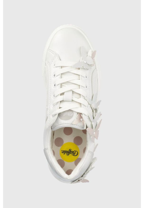 Buffalo sneakersy kolor biały. Nosek buta: okrągły. Zapięcie: sznurówki. Kolor: biały. Materiał: guma. Obcas: na platformie
