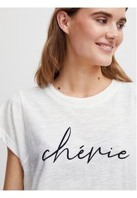 Fransa T-Shirt 20612027 Biały Regular Fit. Kolor: biały. Materiał: bawełna
