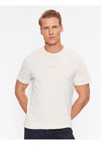 Guess T-Shirt M3BI56 K9RM Écru Slim Fit. Materiał: bawełna