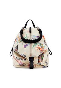 Plecak Desigual - 23SAKA17 1001. Kolor: biały. Materiał: materiał #1