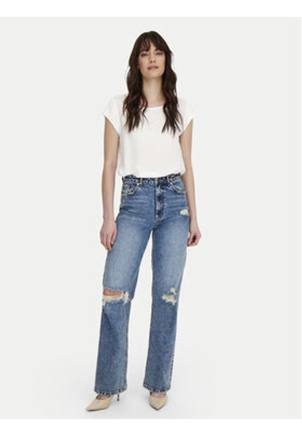 only - ONLY Bluzka 15142784 Biały Regular Fit. Kolor: biały. Materiał: syntetyk