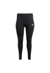 Adidas - Legginsy Essentials 3-Stripes Cotton (Plus Size). Kolekcja: plus size. Kolor: biały, wielokolorowy, czarny