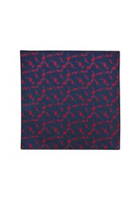Modini - Granatowa poszetka w czerwone flamingi E323. Kolor: wielokolorowy, czerwony, niebieski #1