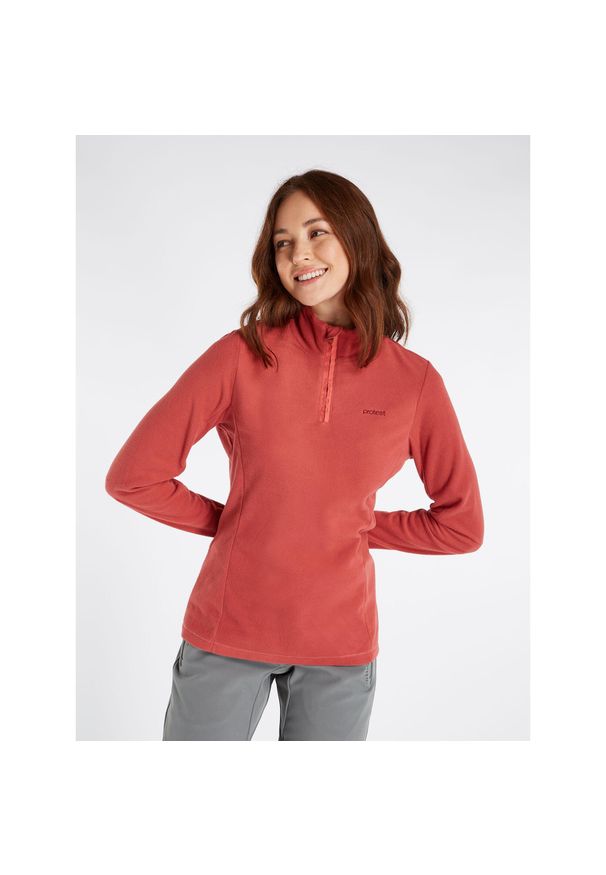 Bluza damska Protest MUTEZ 1/4 zip top. Kolor: czerwony, różowy, wielokolorowy, pomarańczowy