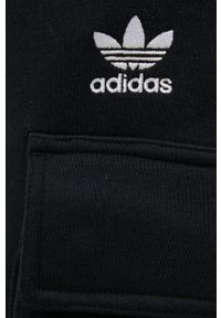 adidas Originals Spodnie męskie kolor czarny gładkie. Kolor: czarny. Materiał: dzianina, poliester, bawełna. Wzór: gładki