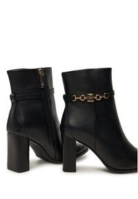 TOMMY HILFIGER - Tommy Hilfiger Botki Th Chain High Heel Bootie FW0FW08241 Czarny. Kolor: czarny. Materiał: skóra