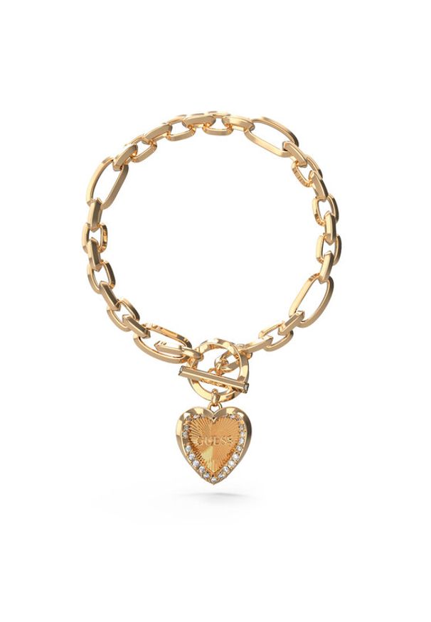 Guess Bransoletka JUBB0459 9JW Złoty. Materiał: metalowe. Kolor: złoty