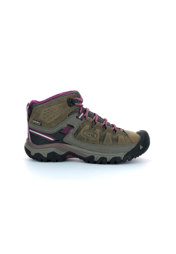 keen - Buty trekkingowe damskie Keen Targhee Iii Mid WP. Wysokość cholewki: za kostkę. Zapięcie: sznurówki. Kolor: brązowy, wielokolorowy. Materiał: guma, syntetyk, materiał. Szerokość cholewki: normalna
