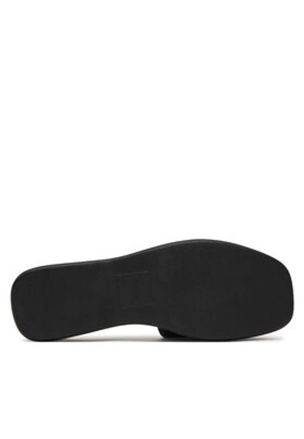 Calvin Klein Klapki Flatf Sndl Lth Mg HW0HW03026 Czarny. Kolor: czarny. Materiał: skóra
