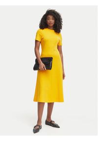 TOMMY HILFIGER - Tommy Hilfiger Sukienka codzienna WW0WW50825 Żółty Regular Fit. Okazja: na co dzień. Kolor: żółty. Materiał: bawełna. Typ sukienki: proste. Styl: casual #3