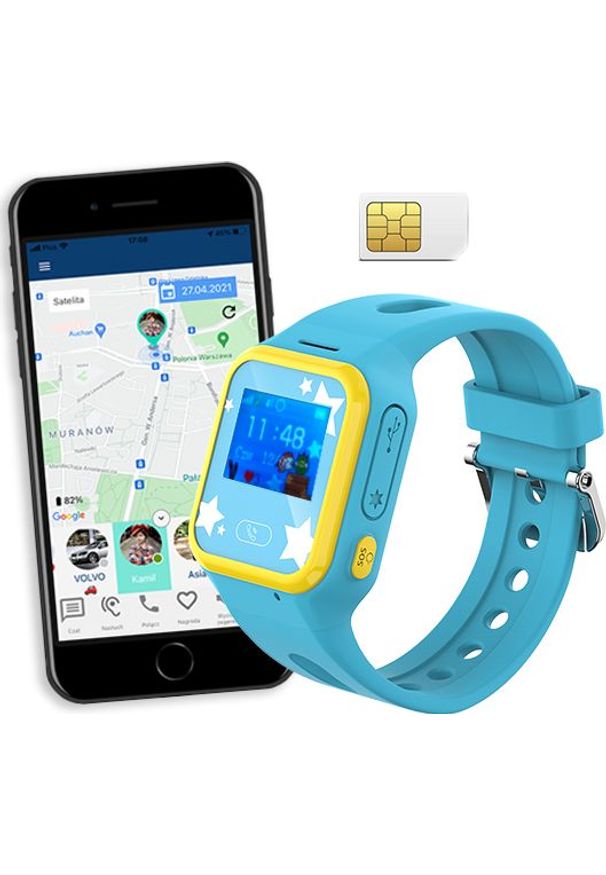CALMEAN - Smartwatch Calmean Mini Niebieski. Rodzaj zegarka: smartwatch. Kolor: niebieski