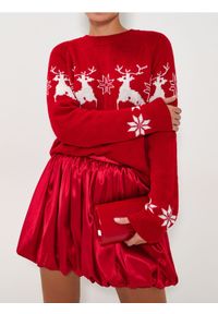 Sinsay - Sweter świąteczny - czerwony. Kolor: czerwony. Styl: wizytowy