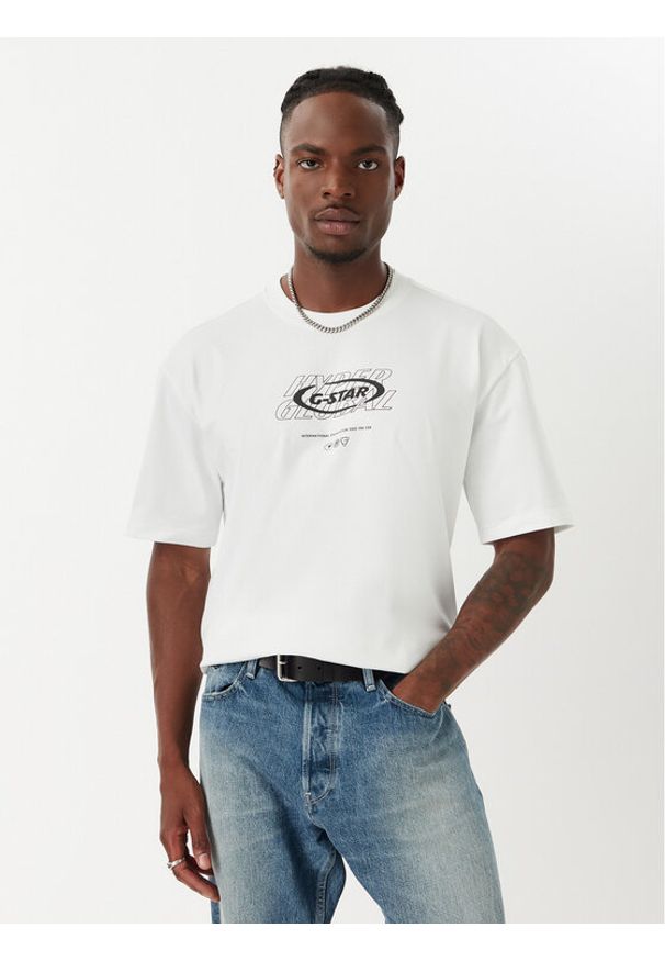 G-Star RAW - G-Star Raw T-Shirt Hyper D29377-E385 Biały Relaxed Fit. Kolor: biały. Materiał: bawełna