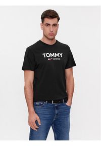 Tommy Jeans T-Shirt Essential DM0DM18264 Czarny Slim Fit. Kolor: czarny. Materiał: bawełna #1