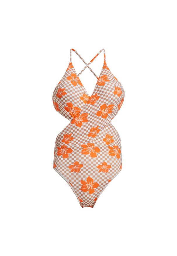 Roxy - Jednoczęściowy strój kąpielowy dla Kobiety MINI HULA WRAP HL Brązowy. Kolor: brązowy. Materiał: nylon, elastan, materiał
