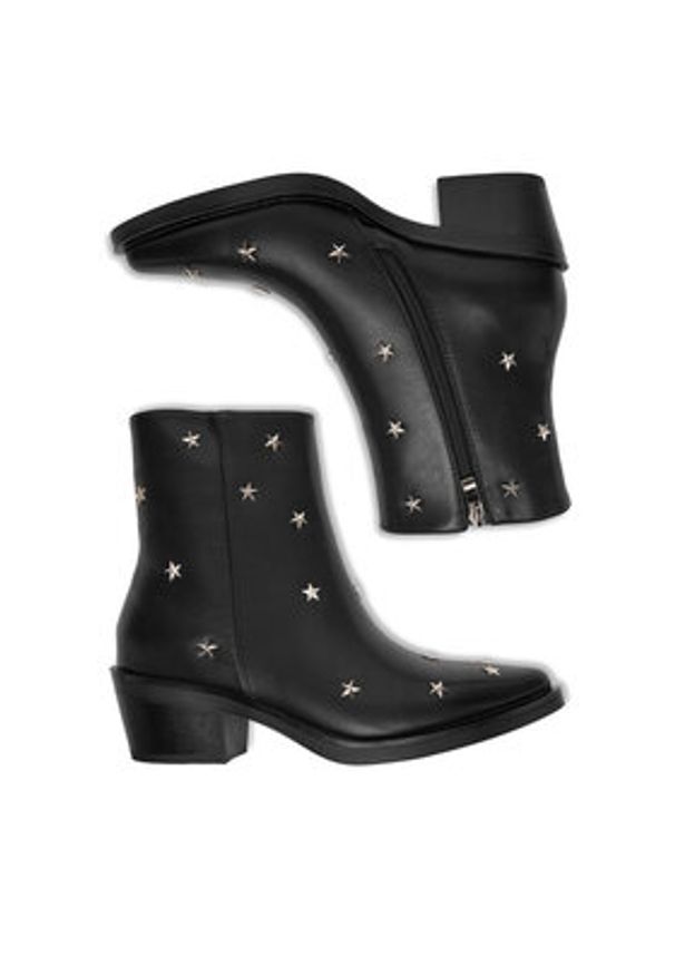 DeeZee Botki 23689-13 Czarny. Kolor: czarny. Materiał: syntetyk, materiał