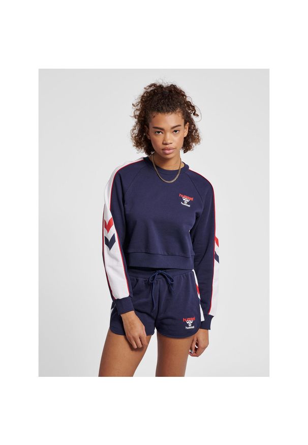 Damska bluza crop Hummel IC Durban. Kolor: niebieski. Sport: fitness