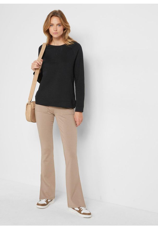 bonprix - Bluza dresowa. Kolor: czarny. Materiał: dresówka, poliester