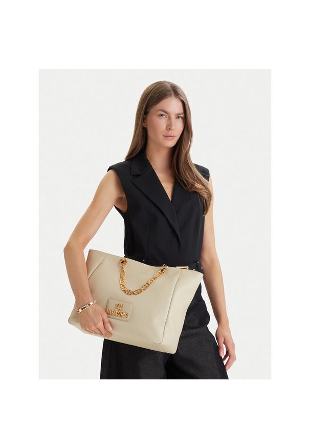Love Moschino - Torebka LOVE MOSCHINO. Kolor: beżowy