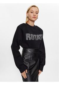 ROTATE Sweter Firm Rhinestone 100115100 Czarny Regular Fit. Kolor: czarny. Materiał: bawełna