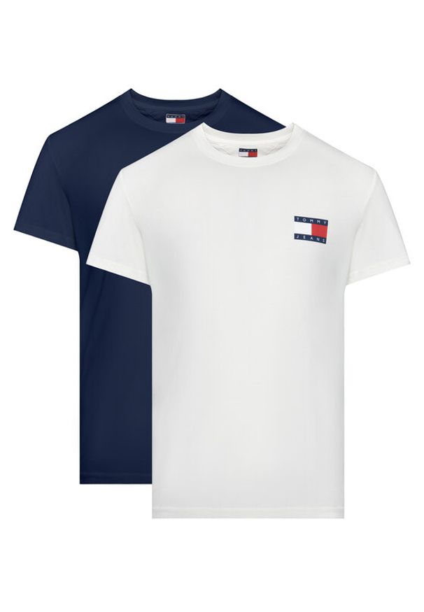 Tommy Jeans Komplet 2 t-shirtów Ess Flag DM0DM22143 Kolorowy Slim Fit. Materiał: bawełna. Wzór: kolorowy