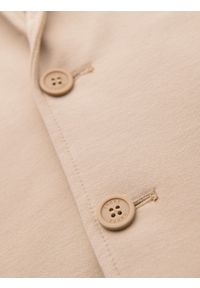 Ombre Clothing - Męska marynarka SLIM z dzianiny o subtelnej strukturze – beżowa V5 - Rozmiar: L. Okazja: do pracy. Kolor: beżowy. Materiał: dzianina. Wzór: kolorowy. Styl: klasyczny #9