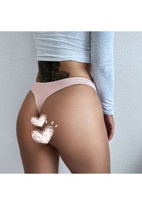 Intica - Stringi elastyczne casual damskie Pieralda. Kolor: różowy. Materiał: tkanina, materiał #8