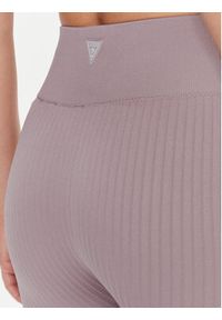 Guess Legginsy Rib-Seamless V4RB00 Z3CC0 Fioletowy Slim Fit. Kolor: fioletowy. Materiał: syntetyk #4