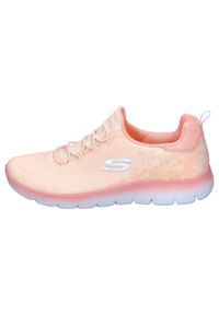 skechers - Buty SKECHERS SUMMITS MORNING GLOW Pomarańczowy. Kolor: czerwony. Materiał: tkanina