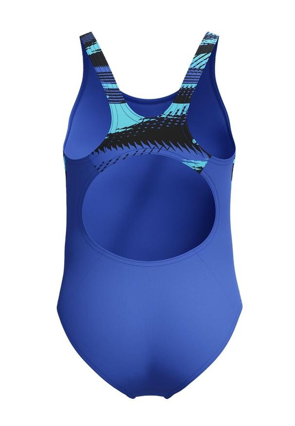 Strój kąpielowy jednoczęściowy dziewczęcy na basen Speedo HyperBoom. Kolor: niebieski, zielony, wielokolorowy