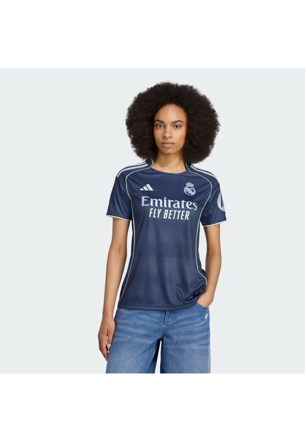 Adidas - Koszulka Real Madrid 25/26 Away. Kolor: szary, niebieski, wielokolorowy. Sport: piłka nożna