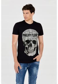 Philipp Plein - PHILIPP PLEIN Męski t-shirt czarny z czaszką, Rozmiar XXL. Kolor: czarny #5