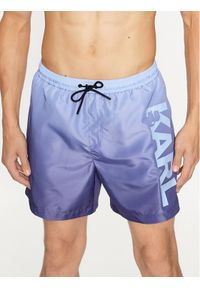 Karl Lagerfeld - KARL LAGERFELD Szorty plażowe Karl Logo Medium Boardshorts 235M2202 Niebieski Regular Fit. Okazja: na plażę. Kolor: niebieski. Materiał: syntetyk