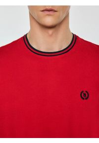 Big-Star - Koszulka męska z kontrastowym wykoŅczeniem czerwona Polias 603. Kolor: czerwony. Materiał: bawełna. Wzór: aplikacja, haft, ze splotem. Styl: elegancki, klasyczny, sportowy #4