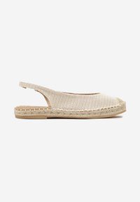Renee - Beżowe Sandały Espadryle Slingback Ozdobione Plecionką Addiena. Nosek buta: otwarty. Kolor: beżowy. Wzór: aplikacja. Sezon: lato. Styl: elegancki #4